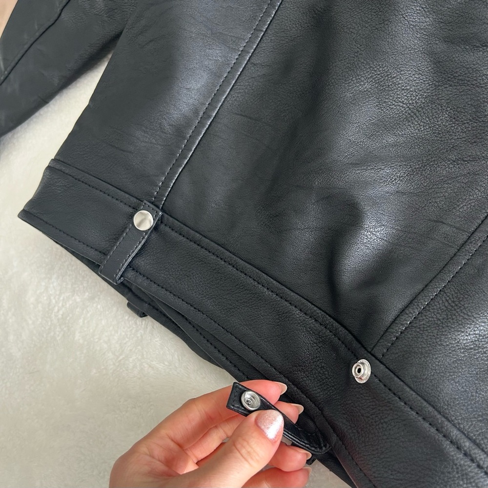 Abercrombie Vegan Leather Moto Jacket NWT - Picture 3 of 6